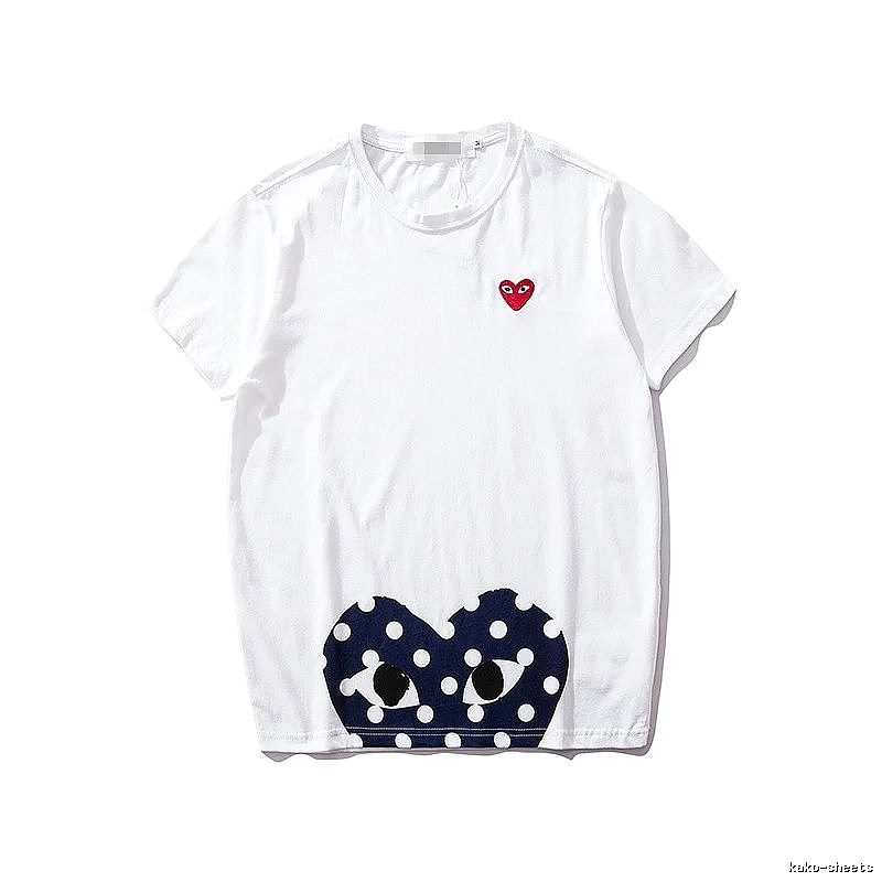 Comme des Garcons PLAY 2021-49 Blue Style 2149 Heart Logo T-Shirt Gift Ready