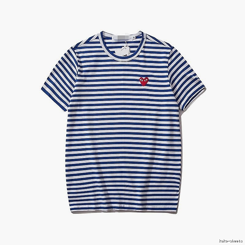 Comme des Garcons PLAY 2021-94 Blue Style 2194 Heart Logo T-Shirt Modern Fit