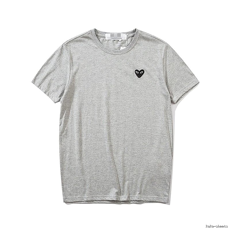 Comme des Garcons PLAY 2021-95 Gray Style 2195 Heart Logo T-Shirt Summer Styling