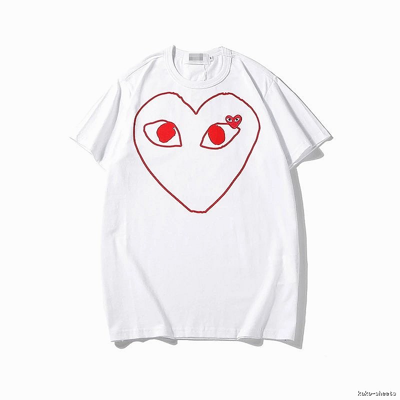 Comme des Garcons PLAY 2023-13 Red Style 2313 Heart Logo T-Shirt Minimal Look
