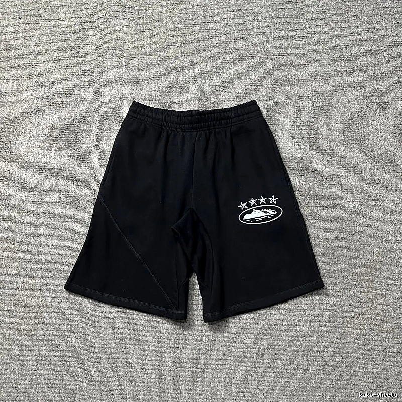 Corteiz five-star pattern black shorts