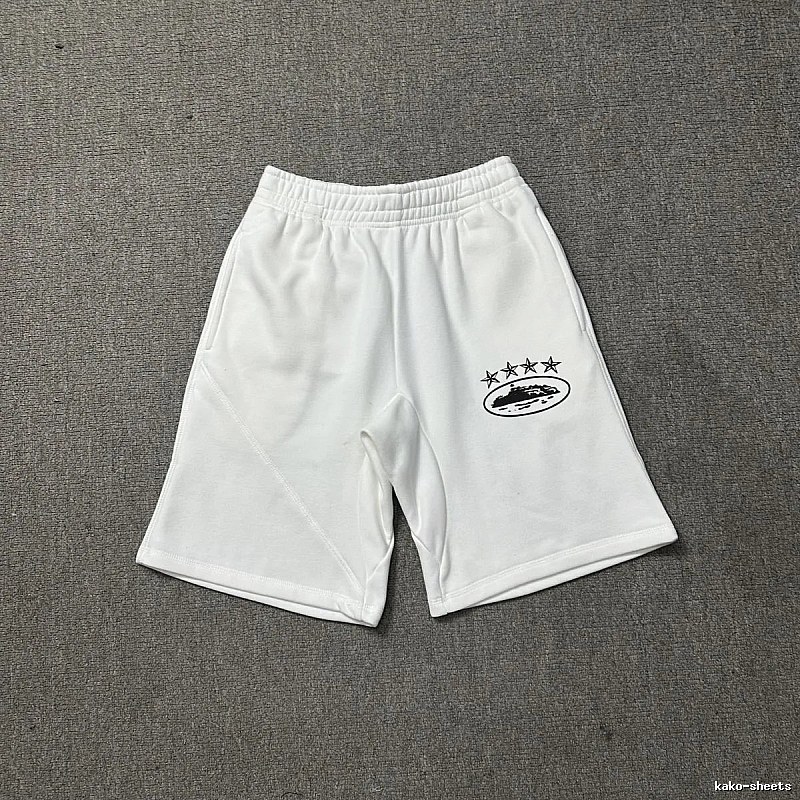 Corteiz Five-Star Trend Brand White Shorts