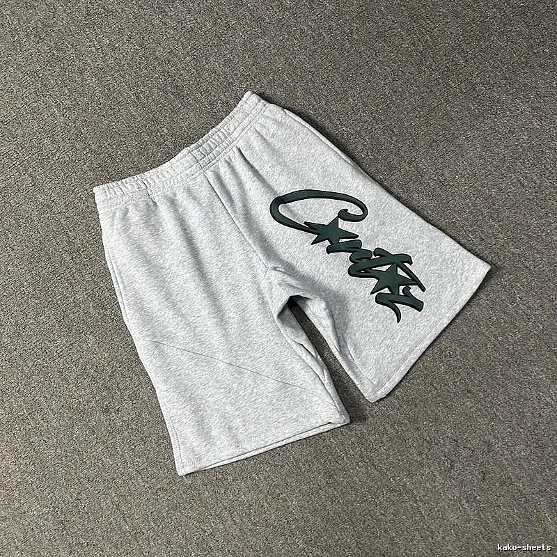 Corteiz letter-style grey shorts