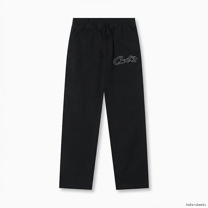 Corteiz minimalist style black long trousers