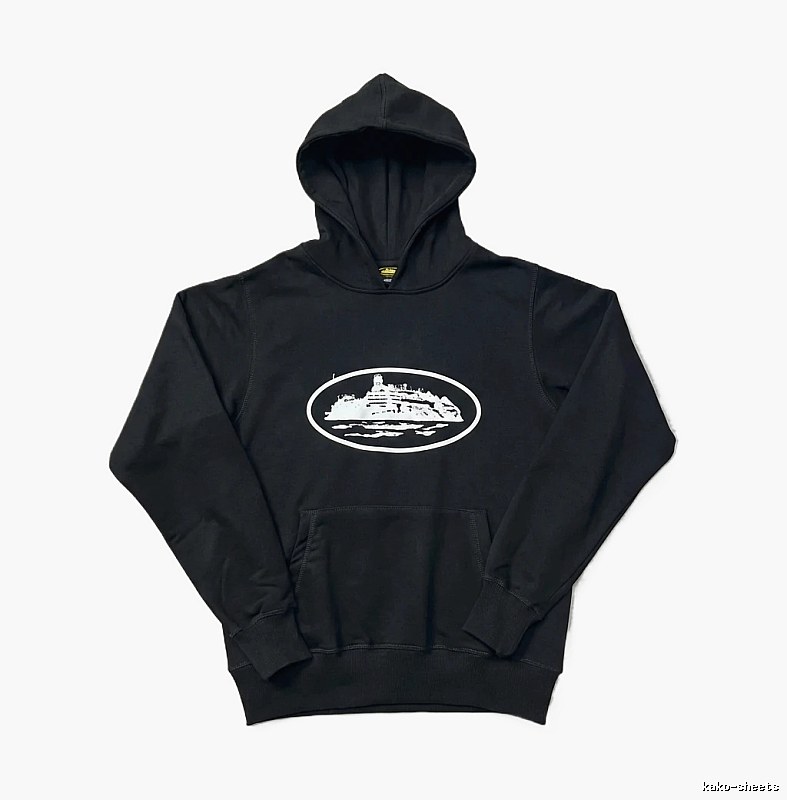 Corteiz nautical style black hoodie