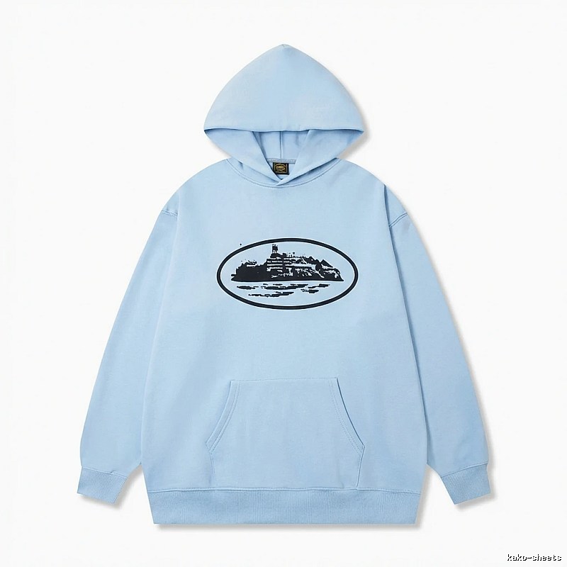 Corteiz Print Minimalist Light Blue Hoodie