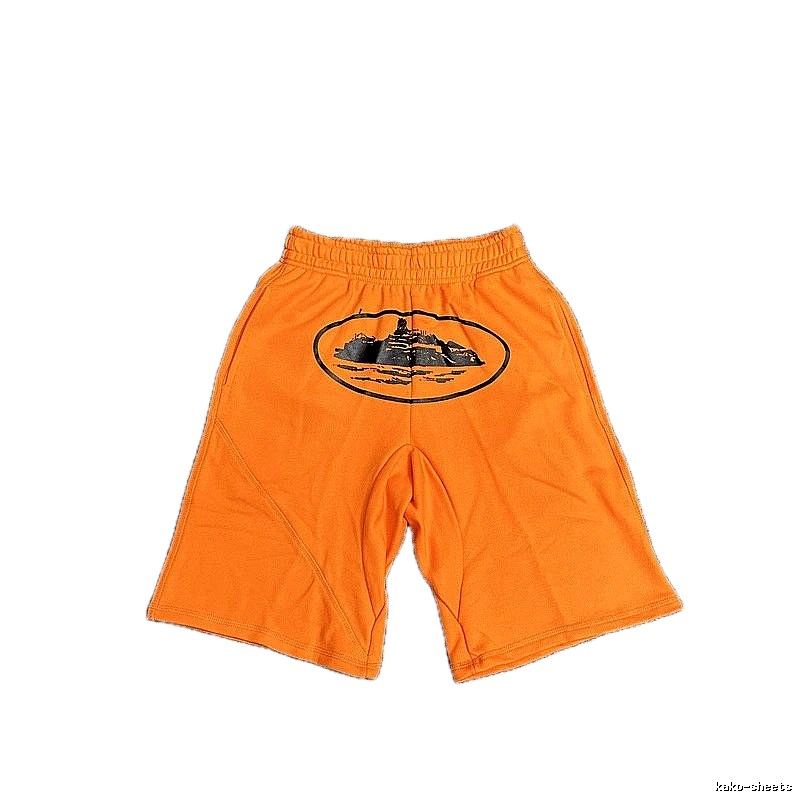 Corteiz Printed Casual Orange Shorts