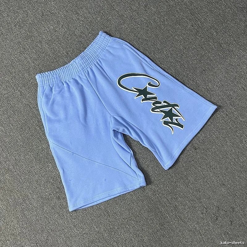 Corteiz star - printed light blue shorts