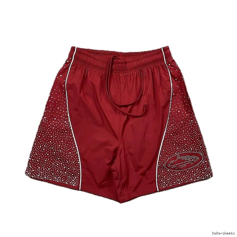 Corteiz Starry Street Style Burgundy Shorts