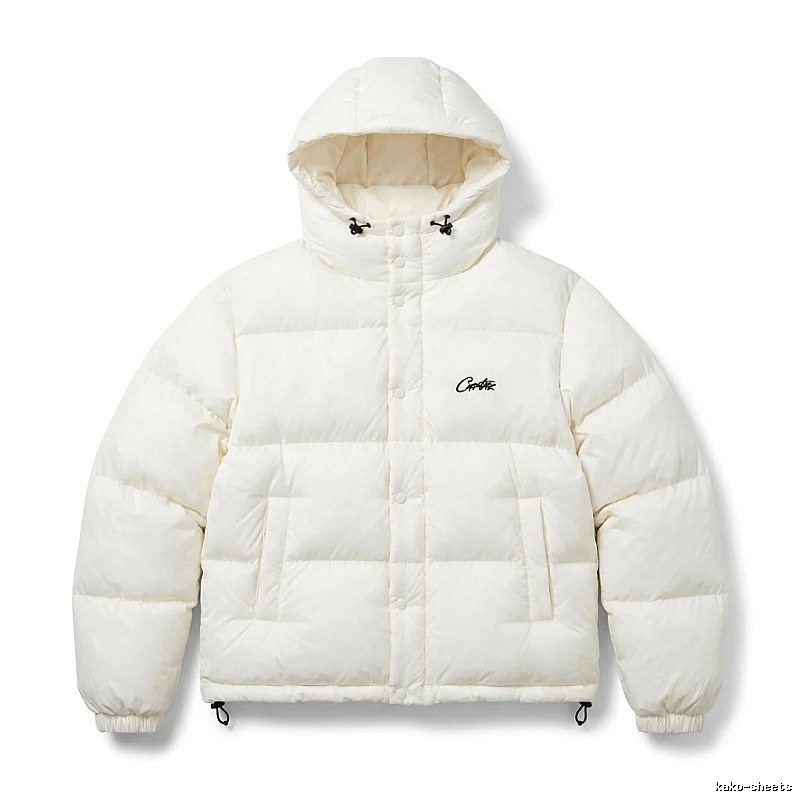 Corteiz trendy brand simple style white cotton-padded coat