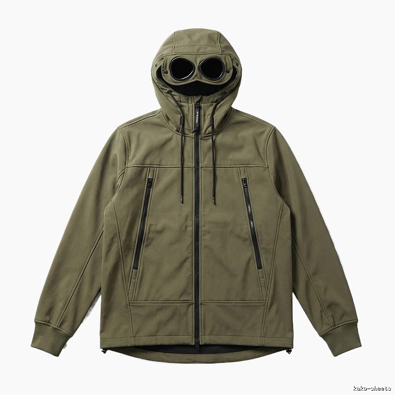 C.P. Hooded Utility-style Jacket (Army Green)