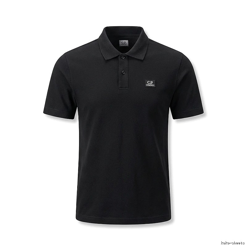 C.P. Simple Style Black Polo Shirt