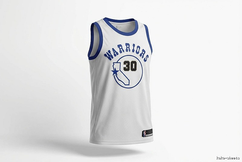 Curry's white basketball jersey of the Golden State Warriors.