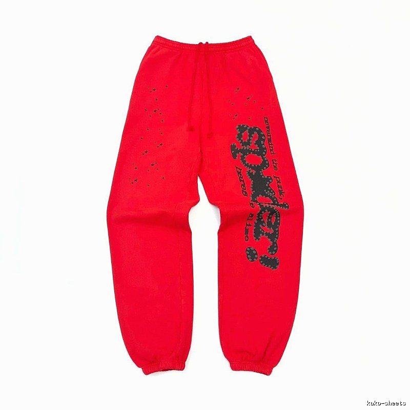Daily Logo Sweatpants by Sp5der - Red