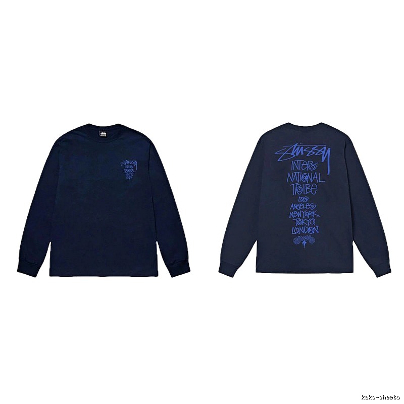 Dark blue hoodie with Stussy graffiti style