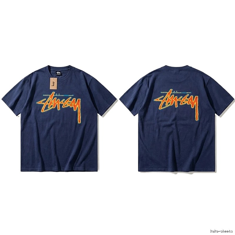 Dark blue T-shirt with Stussy graffiti style