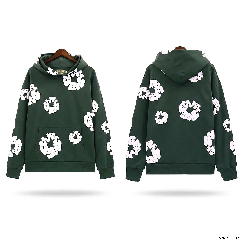 DENIM TEARS Floral Print Dark Green Sweatshirt