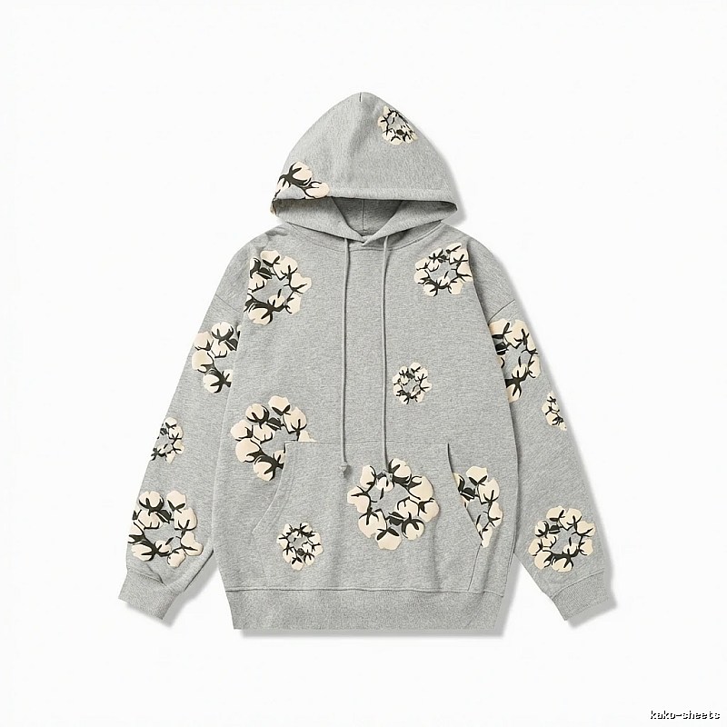 DENIM TEARS Floral Wind Grey Hoodie