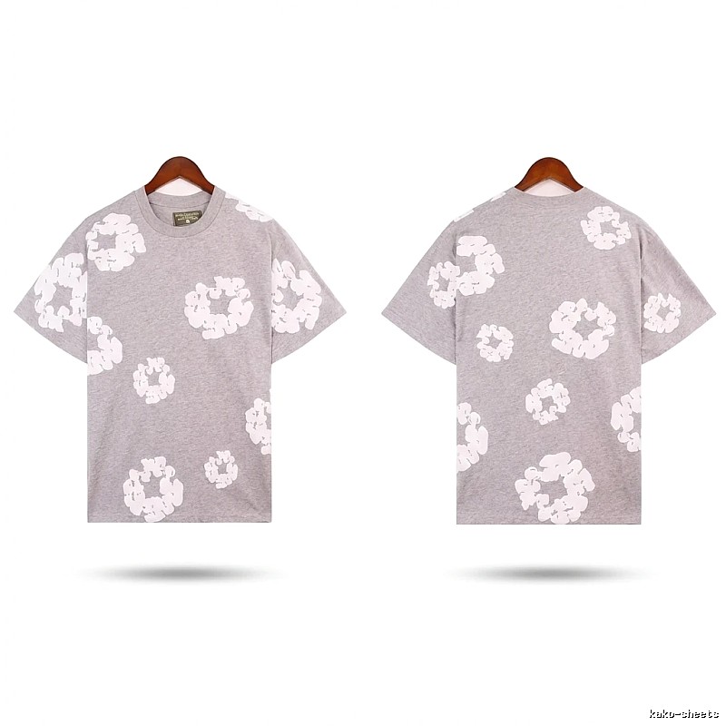 DENIM TEARS Printed Casual Grey T-shirt