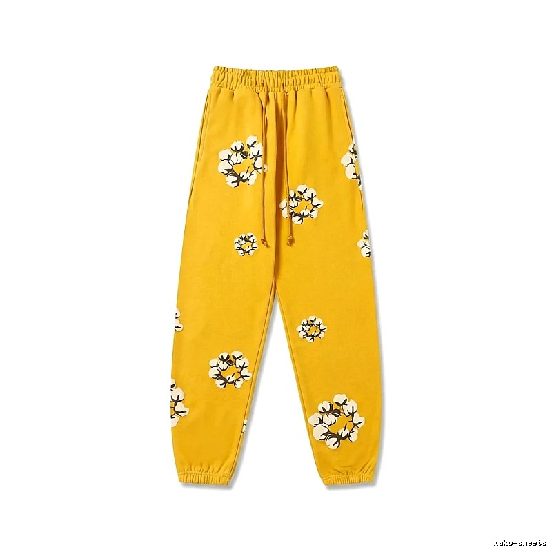 DENIM TEARS Printed Retro Yellow Sweatpants