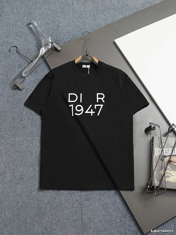 Dior 1947 Minimalist Trendy Black Short-sleeve T-Shirt