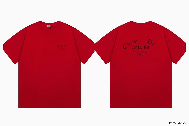 Dior Atelier Minimalist Style True Red Short-sleeve T-shirt