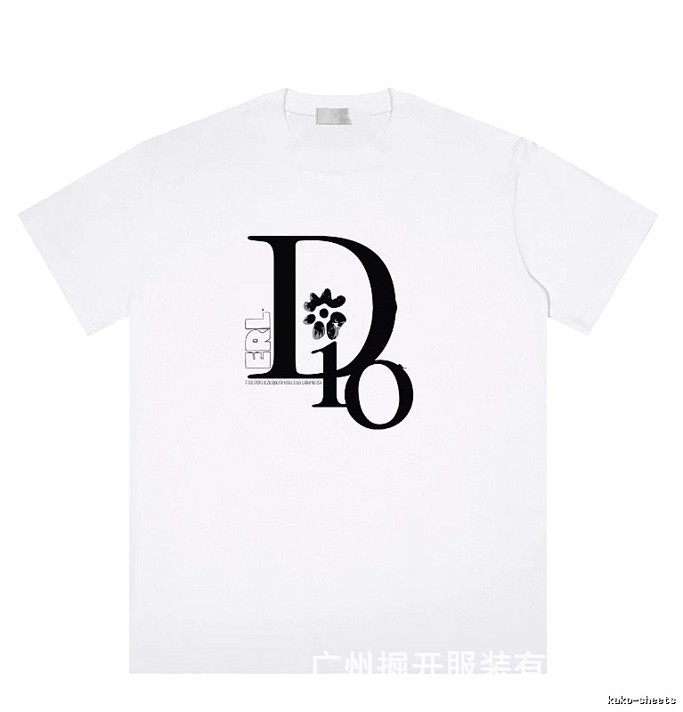 Dior Co-branded Trendy Style Printed White T-Shirt