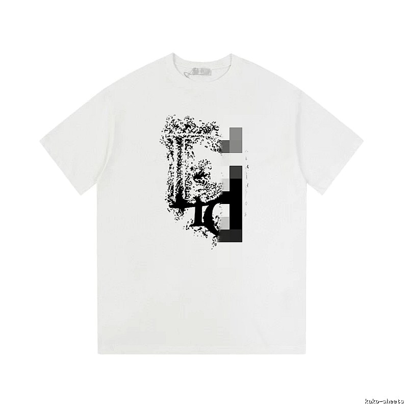 Dior Distressed Print Street Style White T-Shirt