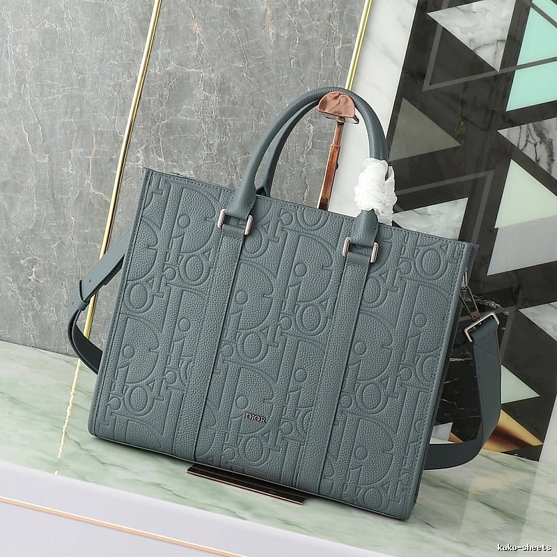 Dior Embossed tote bag Gray Structured Tonal