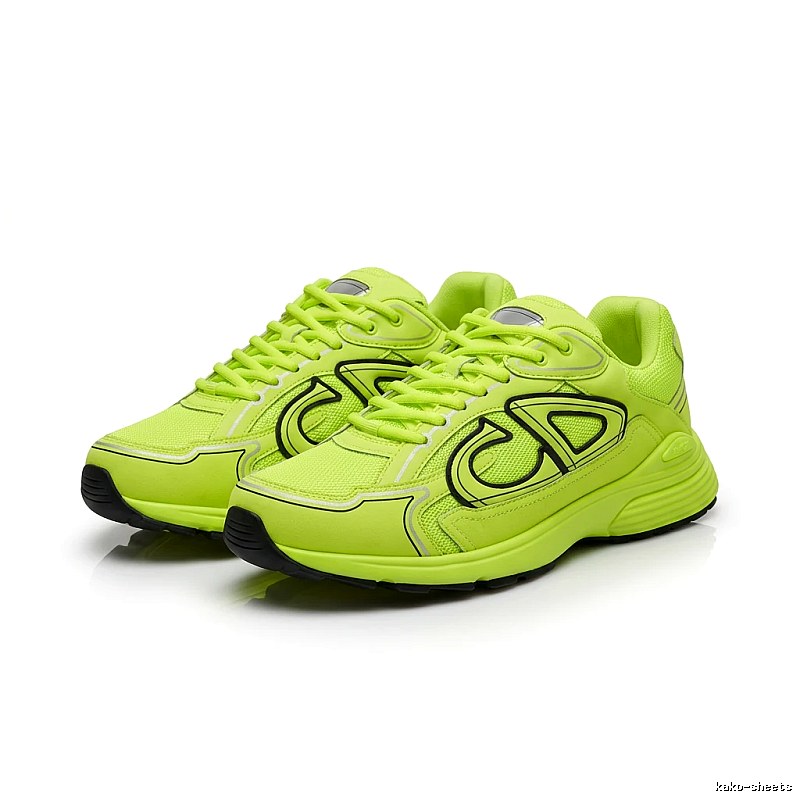Dior fluorescent yellow sporty running shoes