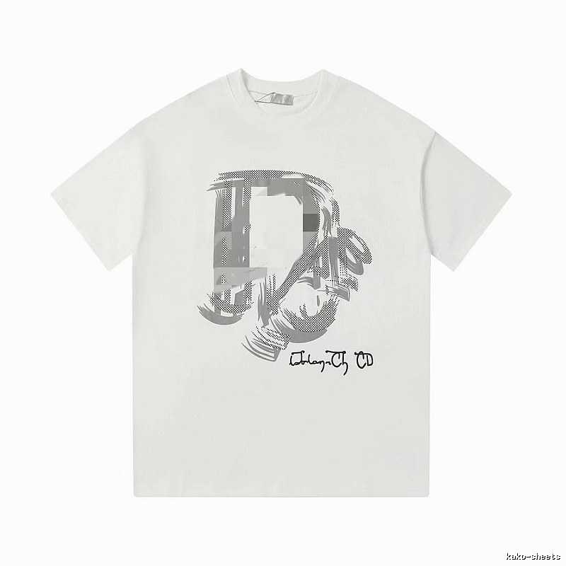 Dior Graffiti Collection Trendy & Cool Style White Short-sleeve T-shirt