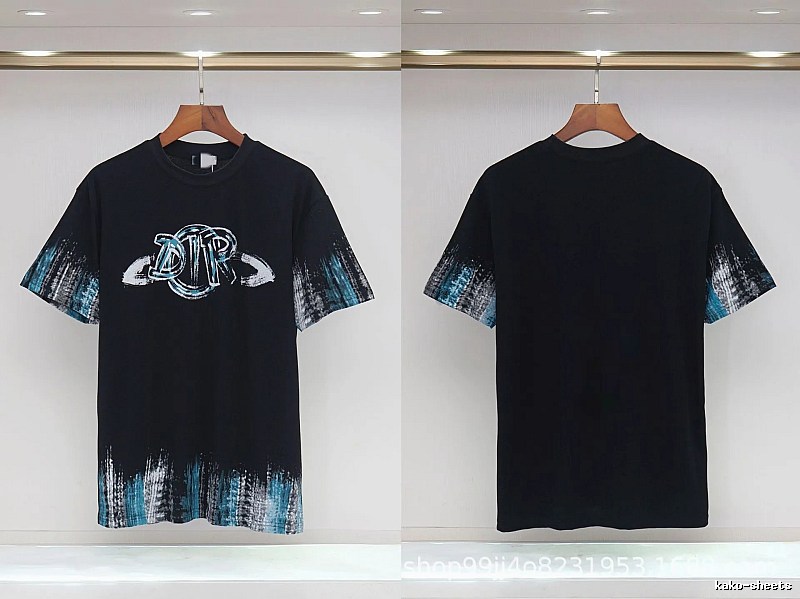 Dior Graffiti Cool Trendy Black Short-sleeve T-shirt