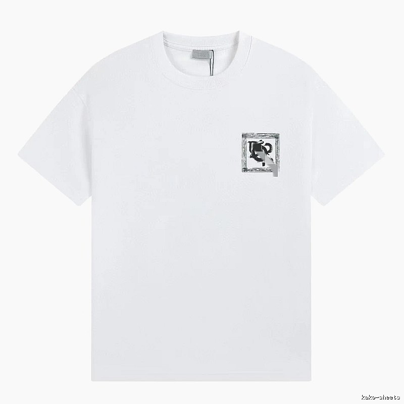 Dior Graffiti Print Minimalist Style White Short-sleeve T-shirt