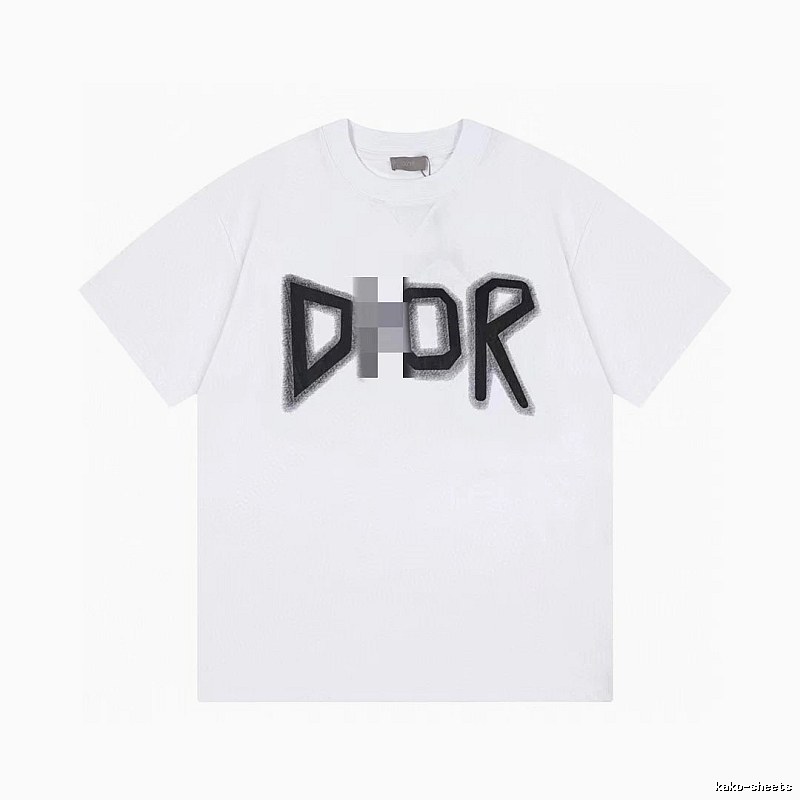 Dior Letter Print Trendy Style White T-Shirt