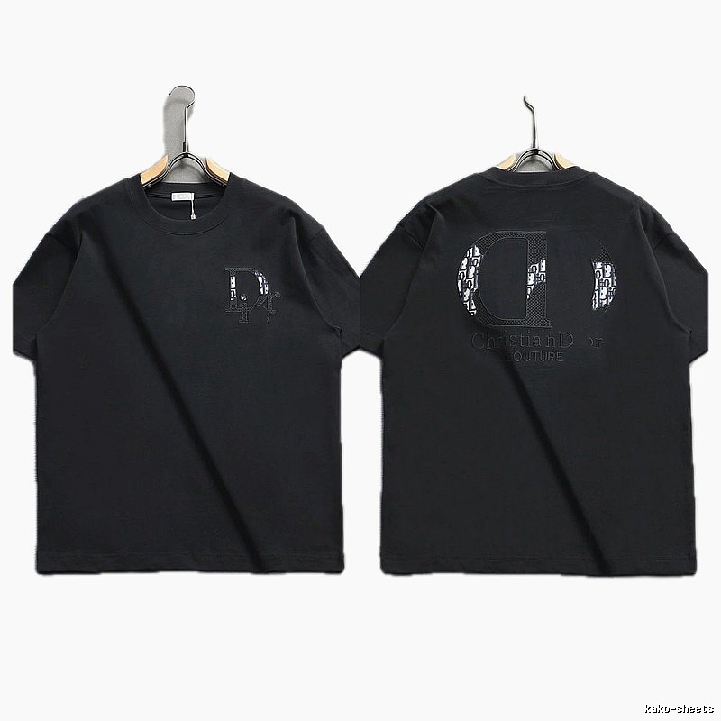 Dior Monogram Light Luxury Style Black Short-sleeve T-shirt