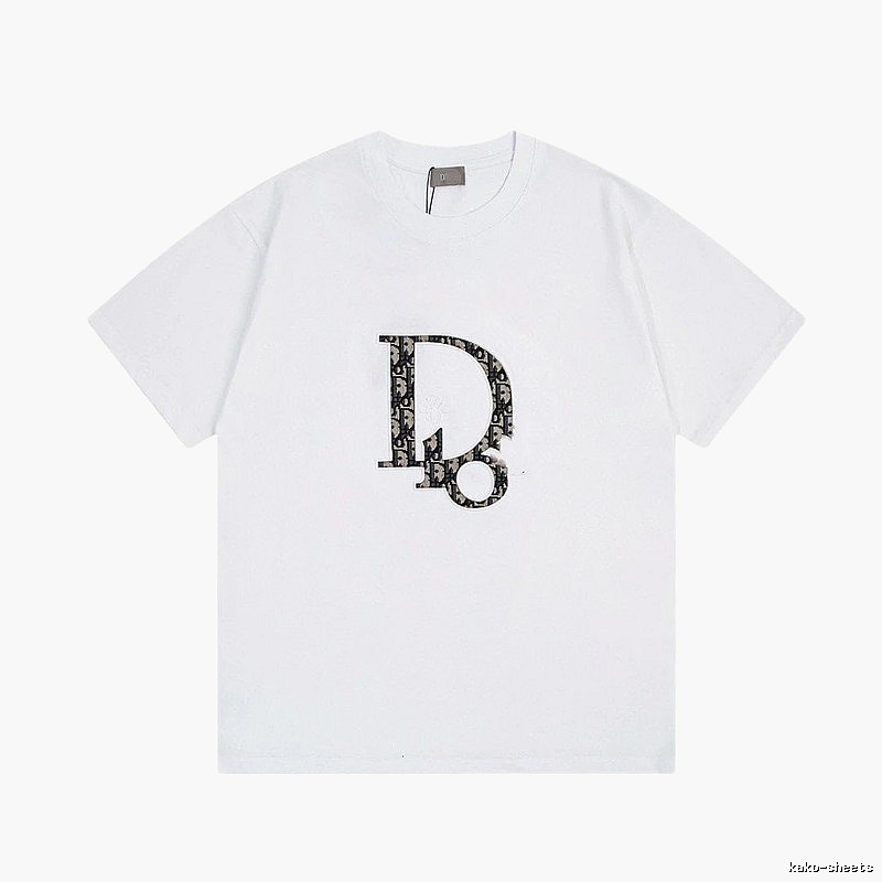Dior Monogram Light Luxury Style White Short-sleeved T-shirt