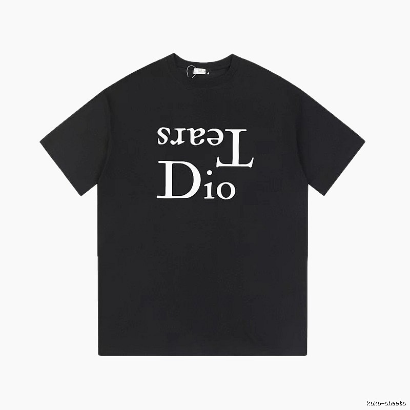 Dior Tears Co-branded Minimalist Style Black T-Shirt