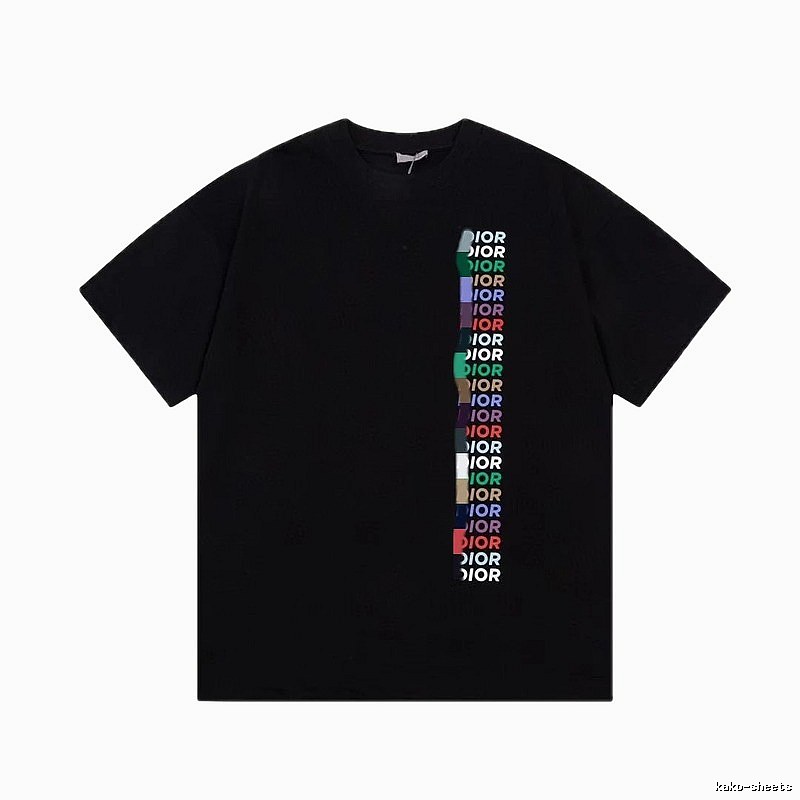 Dior Trendy Black T-Shirt with Colorful Letters