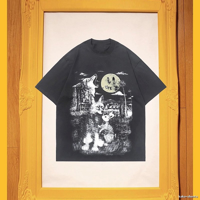 DREW Animal Print Street Style Black T-Shirt