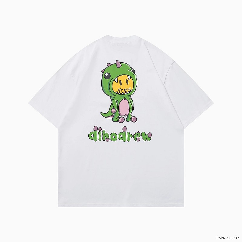 DREW Dinosaur Print Street Style White T-Shirt