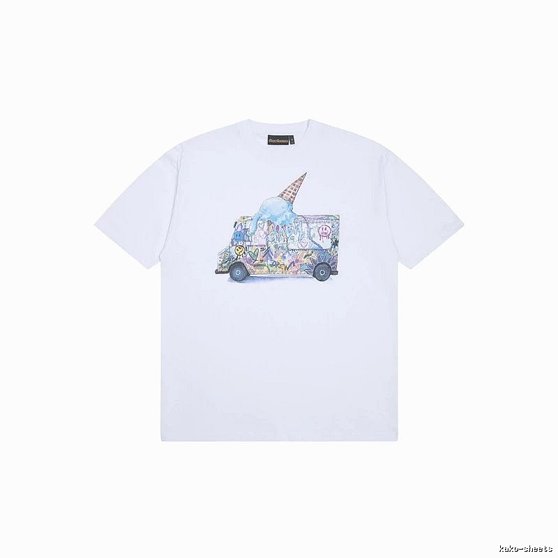 DREW Graffiti Ice Cream Truck Street Style White T-shirt