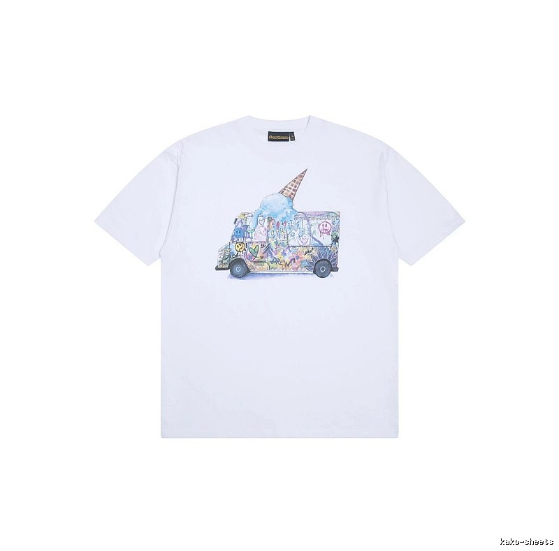 DREW Graffiti Style Ice Cream Truck White Short Sleeve T-shirt