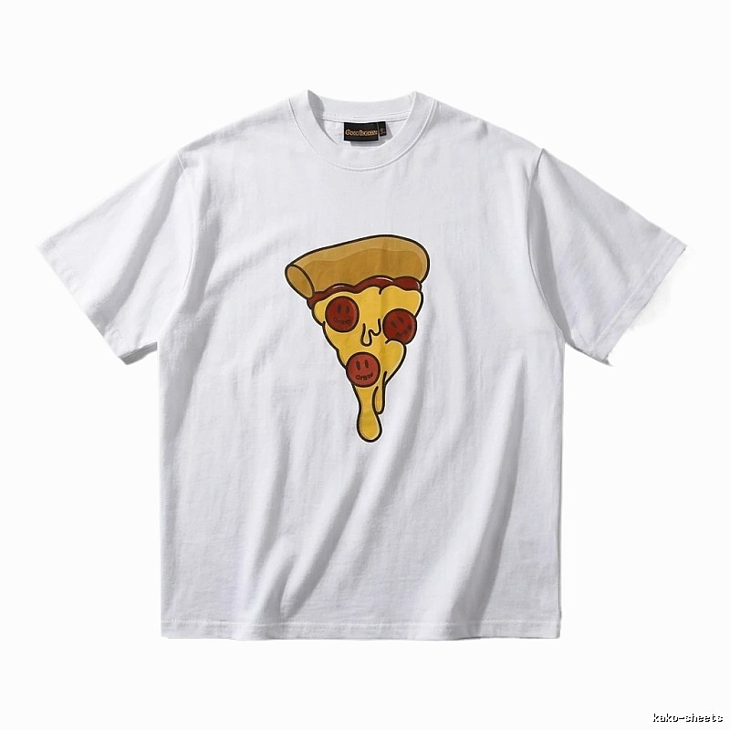 DREW Pizza Cartoon Style White T-shirt