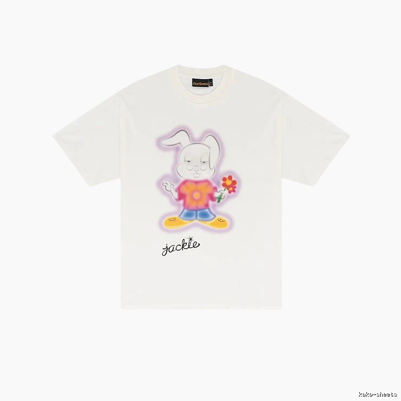 DREW Rabbit Graffiti Cool Trendy Off-white T-shirt