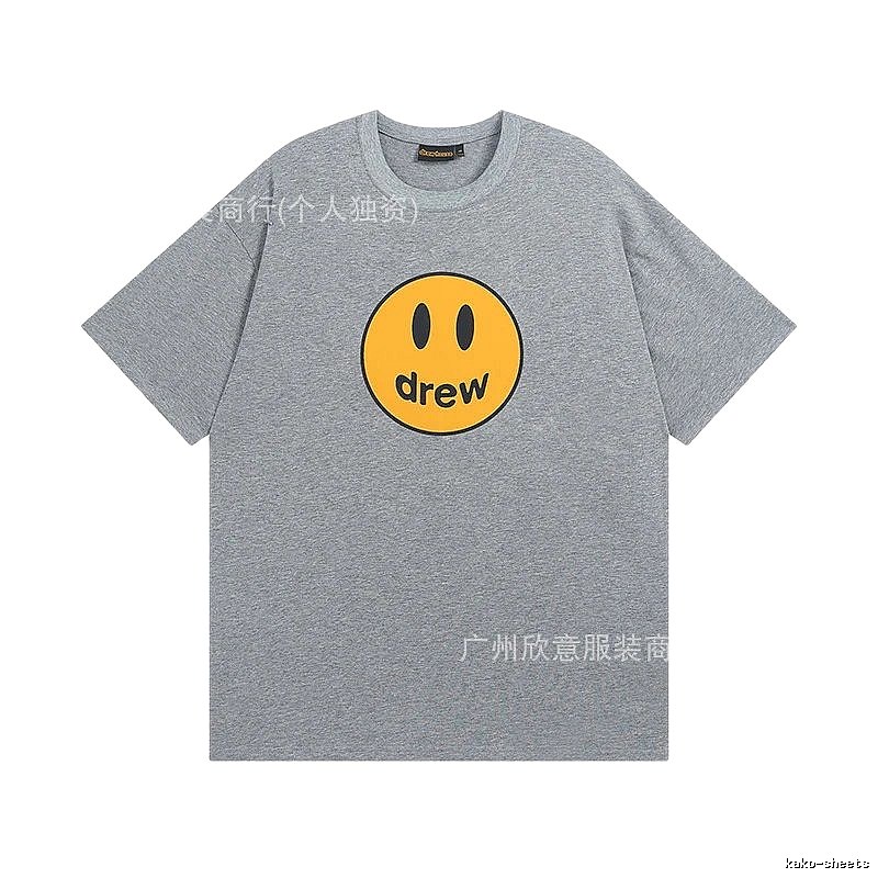 DREW Smiley Series Street Style Gray T-shirt