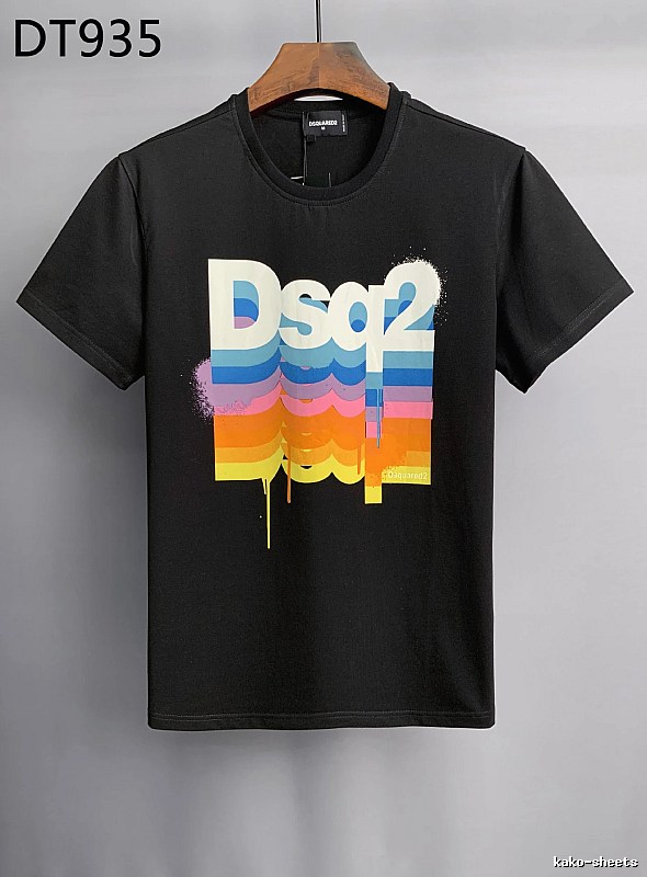 DSQ2 Color Gradient Street Style Black T-Shirt