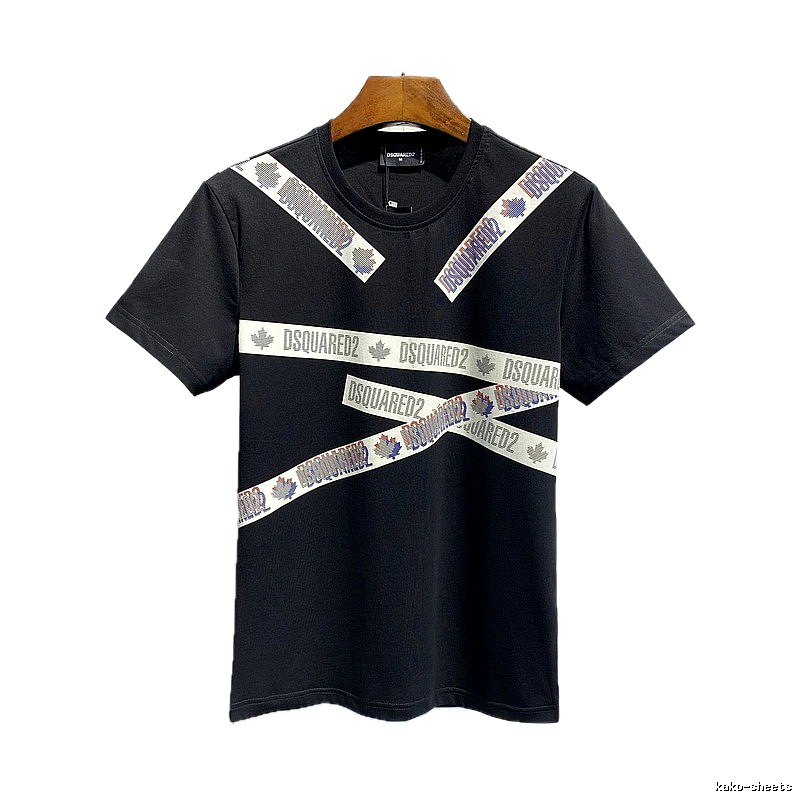 DSQUARED2 Webbing Street Style Black T-Shirt