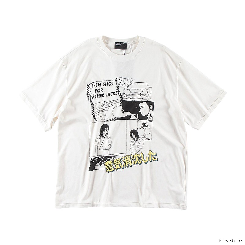 ERD Comic Print Street Style Off-white T-shirt