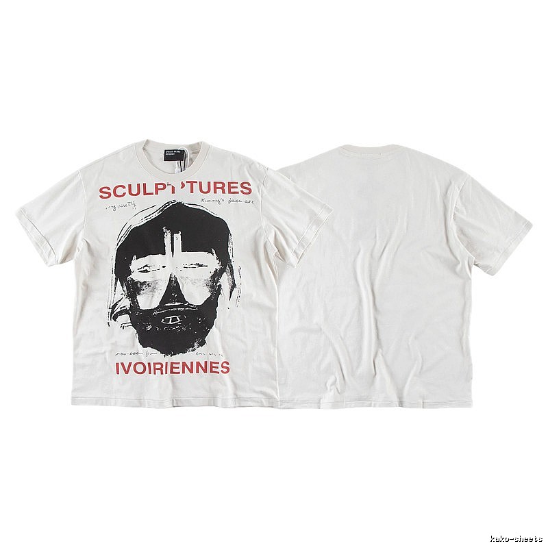 ERD Sculpture Figure Vintage Style Off-white Short Sleeve T-shirt