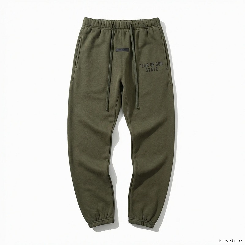 ESSENTIALS casual style olive green sweatpants